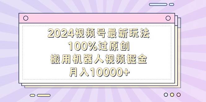 2024视频号最新玩法，100%过原创，搬用机器人视频掘金，月入10000+-烽云网