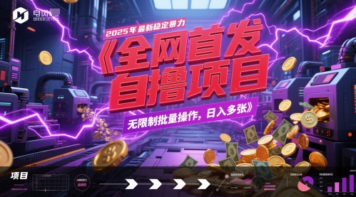 全网首发,2025年最新稳定暴力全自动自撸项目,无限制批量操作,日入多张【揭秘】-烽云网
