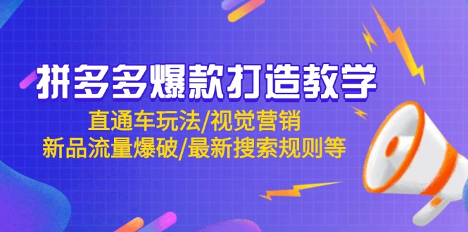 拼多多爆款打造教学:直通车玩法/视觉营销/新品流量爆破/最新搜索规则等-烽云网
