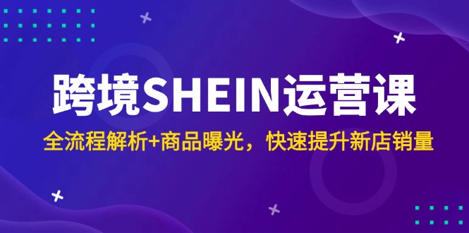跨境SHEIN运营课,全流程解析+商品曝光,快速提升新店销量-烽云网