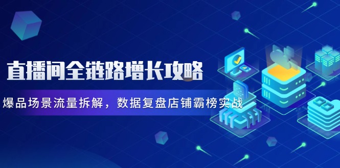 直播间全链路增长攻略,爆品场景流量拆解,数据复盘店铺霸榜实战-烽云网