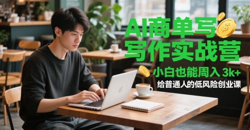 AI商单写作实战营,小白也能周入3k+,给普通人的低风险创业课-烽云网