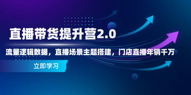 直播带货提升营2.0:流量逻辑数据,直播场景主题搭建,门店直播年销千万-烽云网
