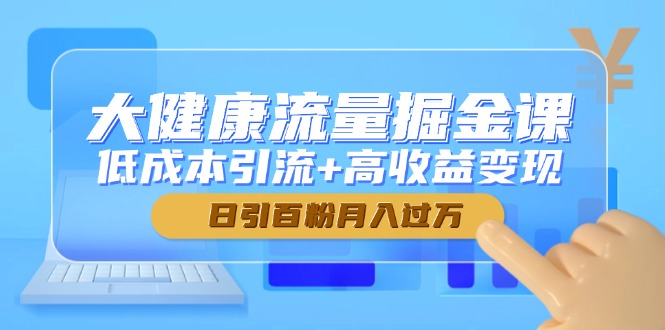 大健康流量掘金课,低成本引流+高收益变现,日引百粉月入过万-烽云网