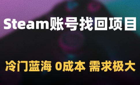 Steam账号找回项目,冷门蓝海,0成本,需求极大-烽云网
