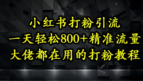 小红书打粉引流,一天轻松500+精准流量,大佬都在用的打粉教程-烽云网