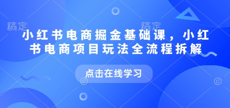 小红书电商掘金课,小红书电商项目玩法全流程拆解(更新5月)-烽云网