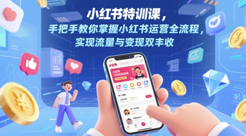 小红书特训课,手把手教你掌握小红书运营全流程,实现流量与变现双丰收-烽云网