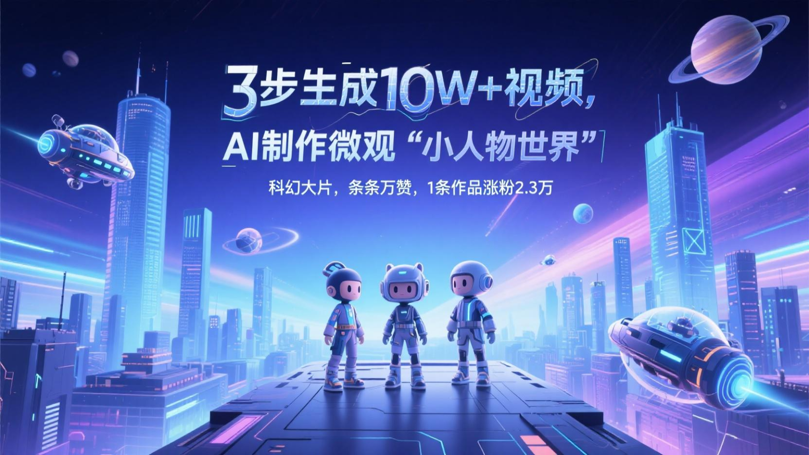 三步生成10W+视频,AI制作微观“小人物世界”科幻大片,条条万赞,1条作品涨粉2.3万-烽云网