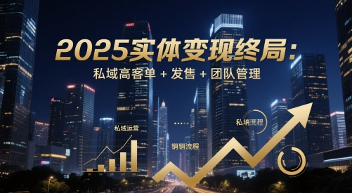 2025实体变现终局：私域高客单+发售+团队管理-烽云网