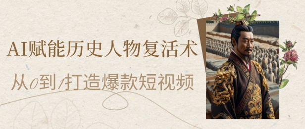 AI赋能历史人物复活术:从0到1打造爆款短视频,7天涨粉10W,小白也能月入过1W-烽云网