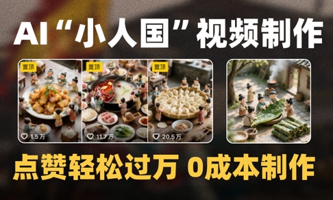 爆款1000W+播放微缩景观迷你小人国AI视频0成本制作全流程教学-烽云网