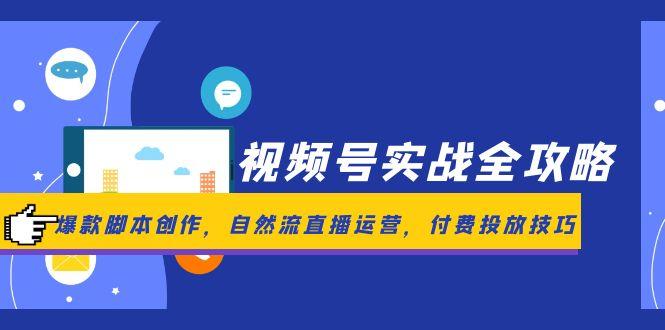 视频号实战全攻略,爆款脚本创作,自然流直播运营,付费投放技巧-烽云网