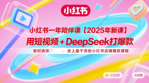 小红书一年陪伴课【2025年新课】,用短视频+deepSeek打爆款,史上最干货的小红书店铺爆款课程-烽云网