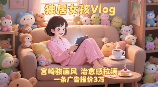 单个账号涨粉71W！用AI制作独居女孩Vlog，宫崎骏画风，治愈感拉满，一条广告报价3W-烽云网